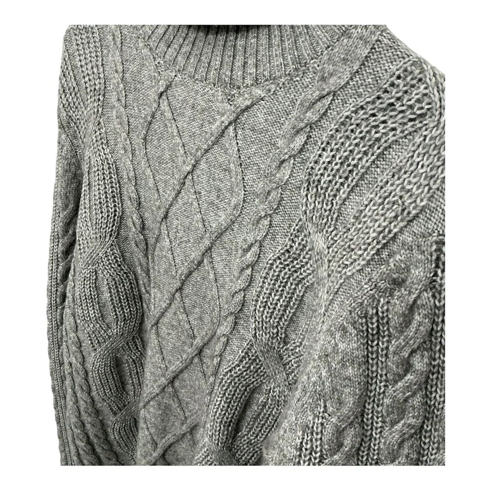 EXPRESS Sweater Cable Knit Turtleneck Gray Size M – Conscious Edit - Picture 2 of 9